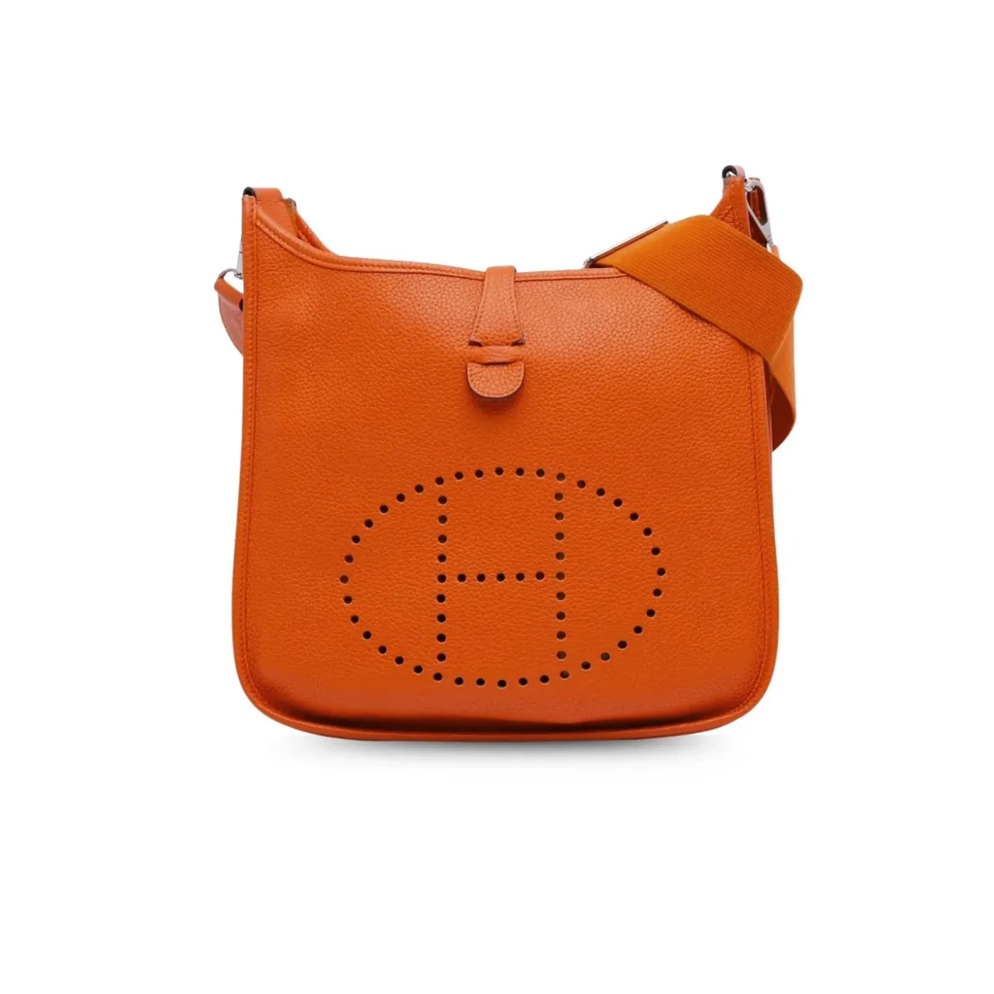 Hermes Evelyne III 29 Bag Orange With Silver in Toned Hardware