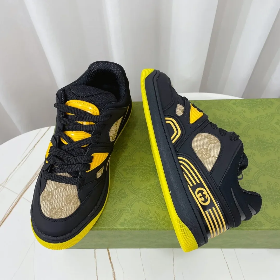Gucci GG Basket Sneaker Black And Yellow for Men