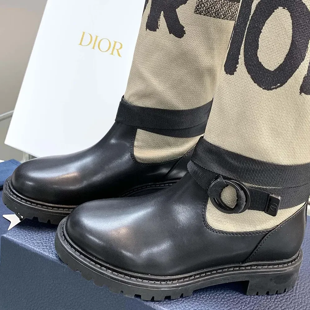 Dior D-Major Boot Warm Taupe Technical Canvas with Black Miss Dior Graffiti Print for Women Dior D-Major Boot Warm Taupe Technical Canvas with Black Miss Dior Graffiti Print for Women