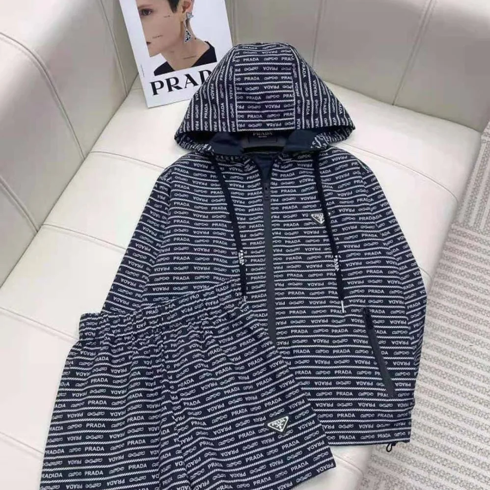 Prada Nylon Shorts for Women in Blue/White