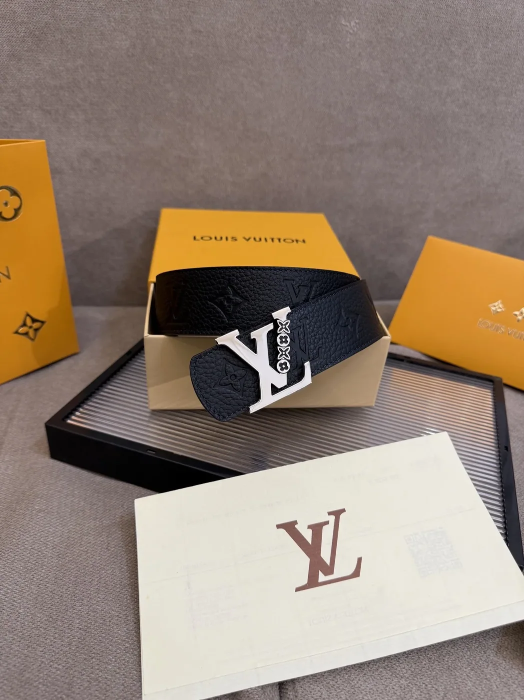 Louis Vuitton LV Initiales Monogram Belt Black With Silver Buckle Louis Vuitton LV Initiales Monogram Belt Black With Silver Buckle