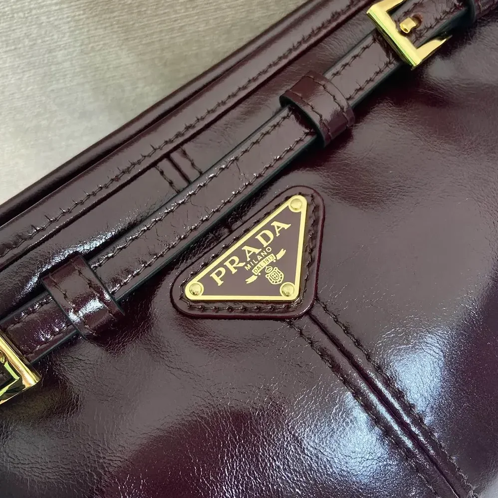 Prada Bonnie Small Leather Shoulder Bag for Women in Maroon Prada Bonnie Small Leather Shoulder Bag for Women in Maroon
