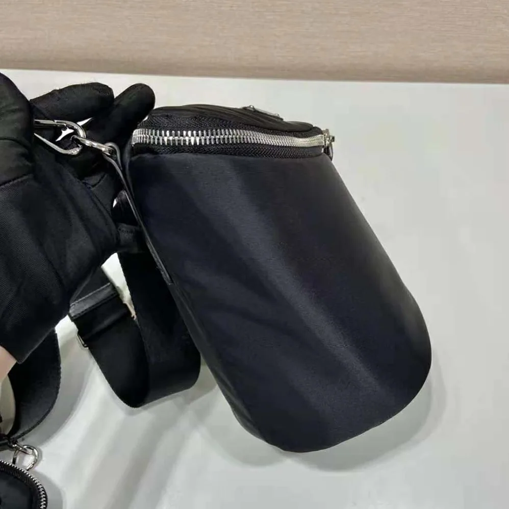 Prada Re-Nylon and Leather Shoulder Bag for Men in Black