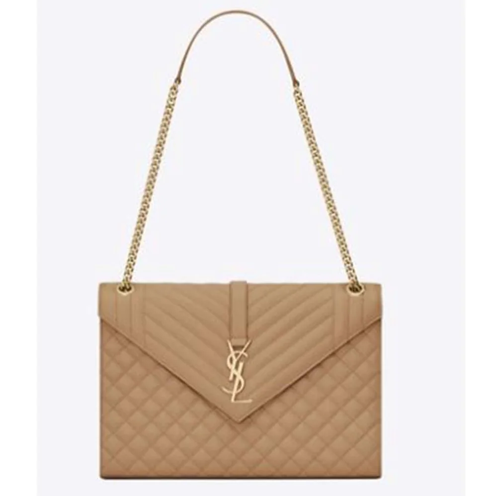 Saint Laurent YSL Envelope Large Bag Grain De Poudre for Women in Sandy