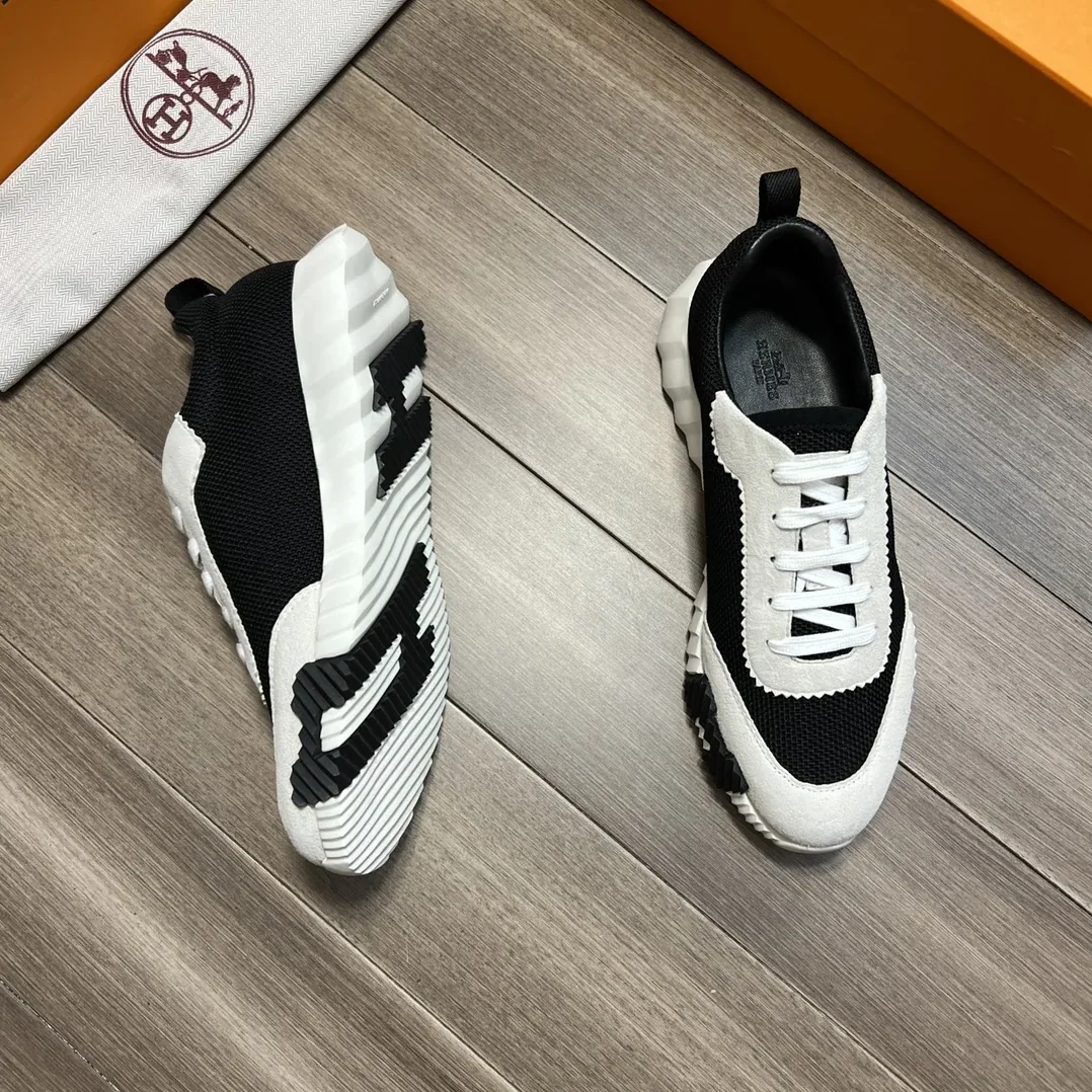 Hermes Bouncing Sneakers Black And White Hermes Bouncing Sneakers Black And White