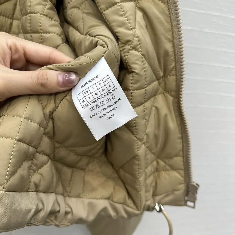 Dior Jacket with Scarf Collar Beige Padded Silk Faille for Women