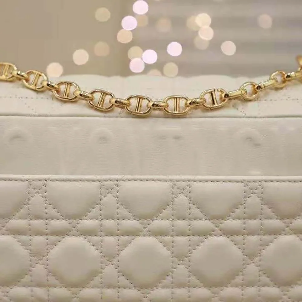 Dior Large Dior Caro Bag Supple Cannage Calfskin for Women in White