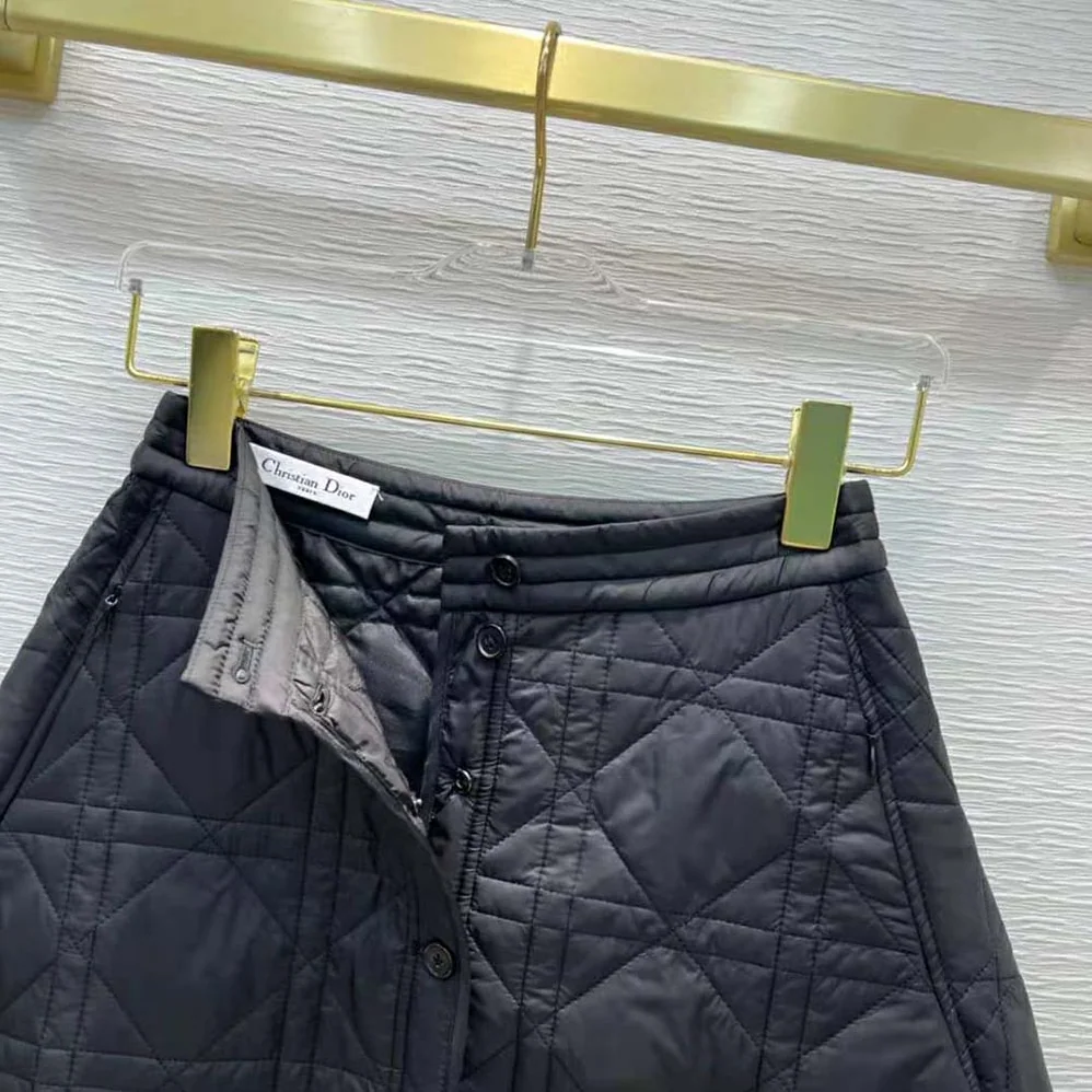 Dior Macrocannage Miniskirt Black Quilted Technical Taffeta for Women Dior Macrocannage Miniskirt Black Quilted Technical Taffeta for Women