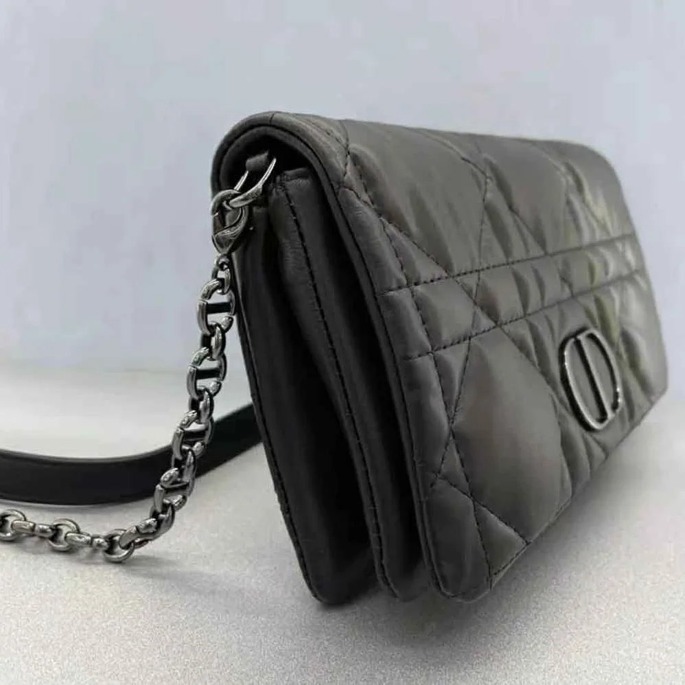 Dior Caro Macrocannage Pouch Black Quilted Macrocannage Calfskin for Women Dior Caro Macrocannage Pouch Black Quilted Macrocannage Calfskin for Women