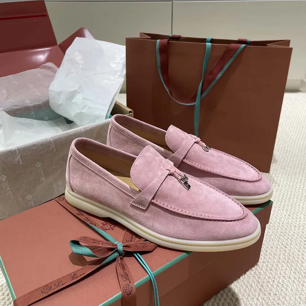 Loro Piana Summer Charms Walk Loafers for Unisex in Pink