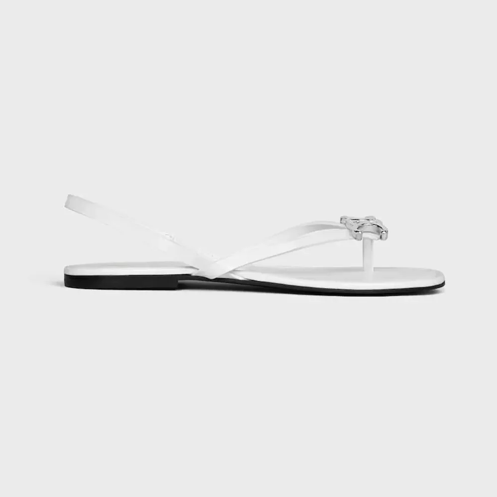 Celine Biki Sandal in Calfskin for Women in White