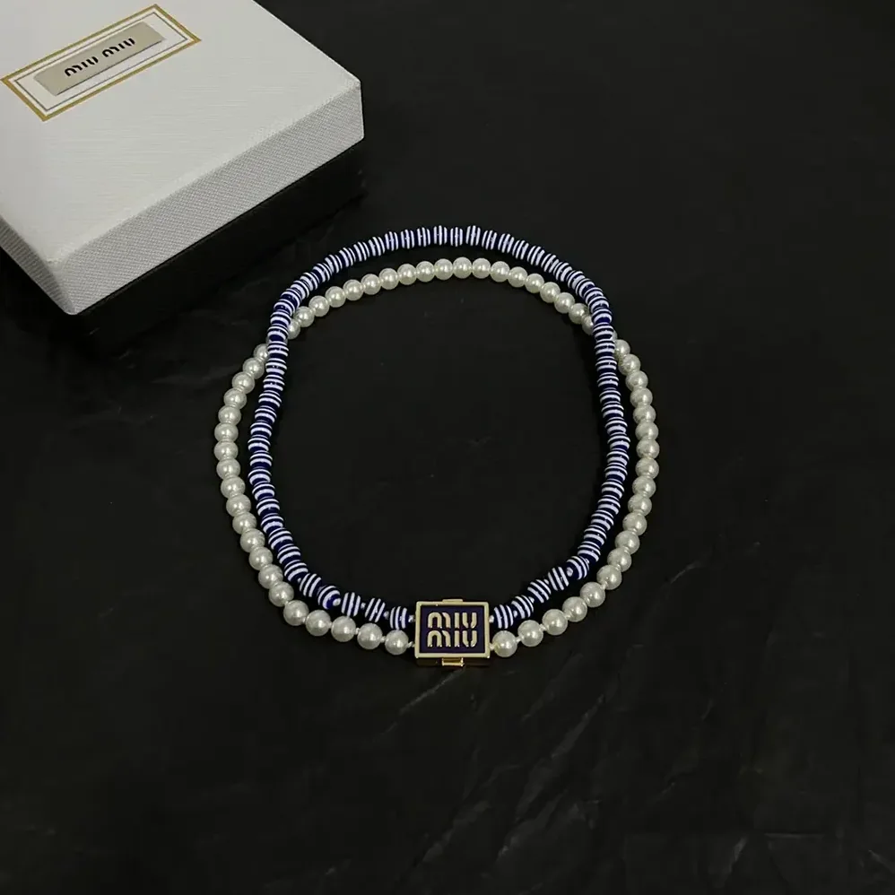 Miu Miu Metal and Synthetic Pearl Choker for Women Miu Miu Metal and Synthetic Pearl Choker for Women