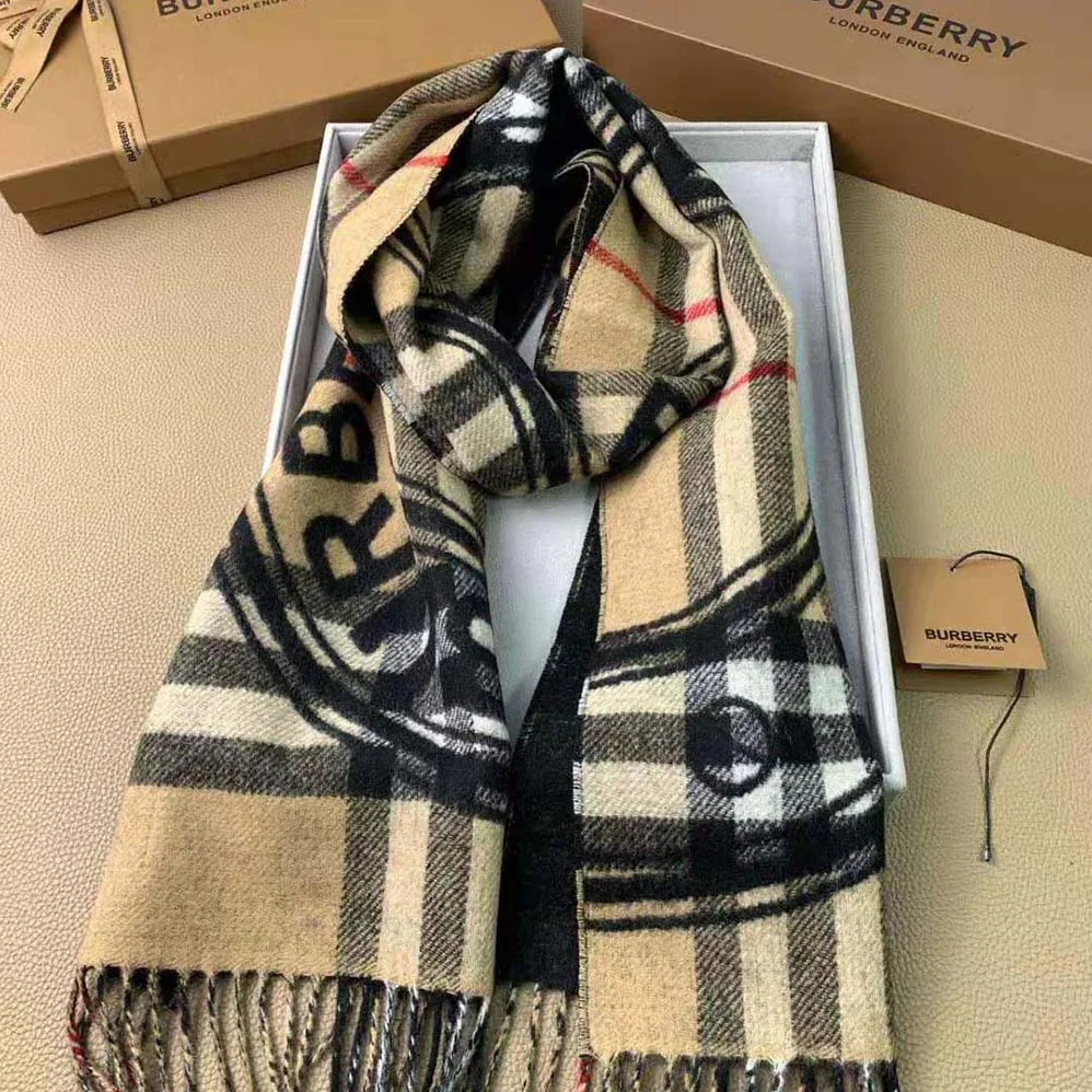Burberry Montage Print Cashmere Scarf for Women in Black