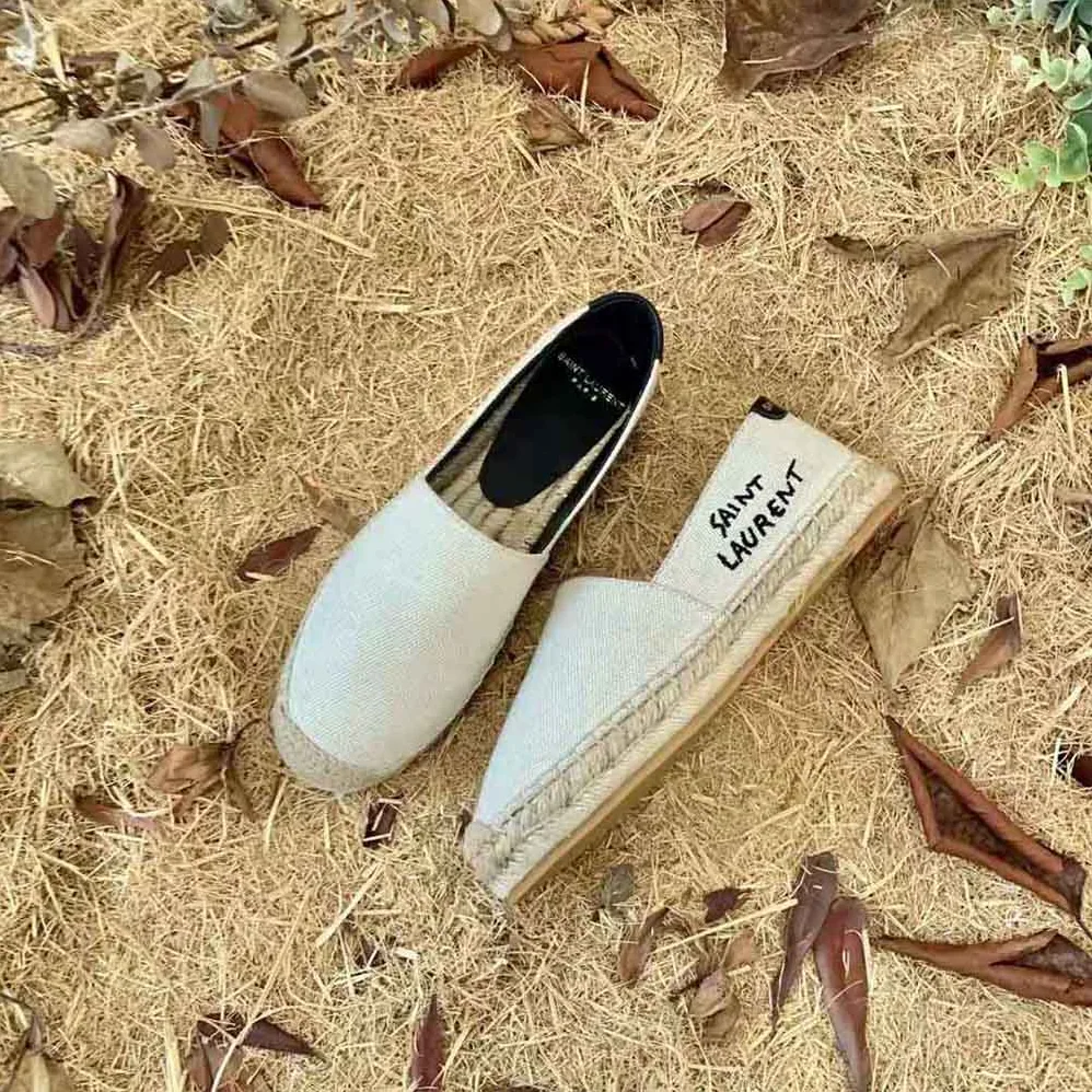 Saint Laurent YSL Saint Laurent Embroidered Espadrilles in Canvas for Women Saint Laurent YSL Saint Laurent Embroidered Espadrilles in Canvas for Women