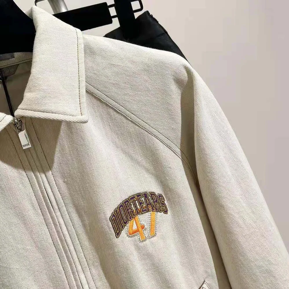 Dior Tears Zipped Blouson White Cotton Twill for Men
