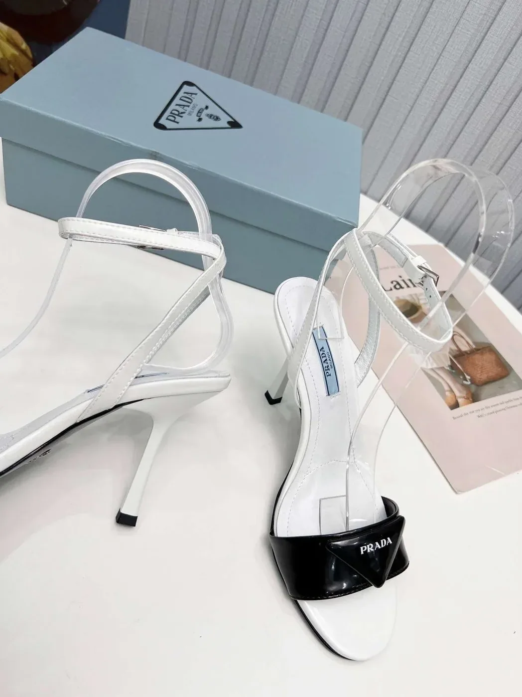Prada Square Toe Pointed Pumps White