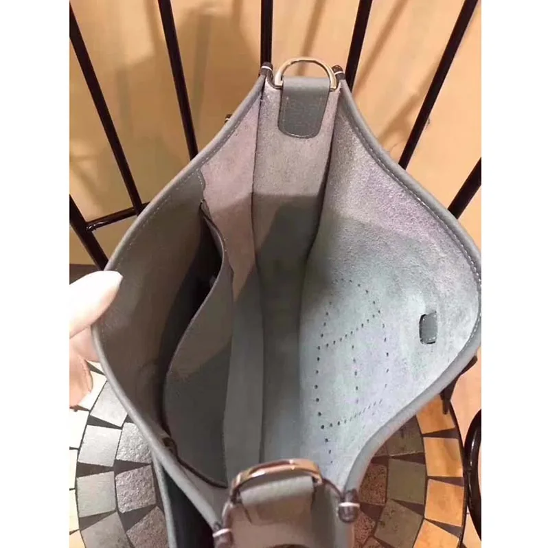 Hermes Evelyne III 33 Large Model Bag in Calfskin in Grey