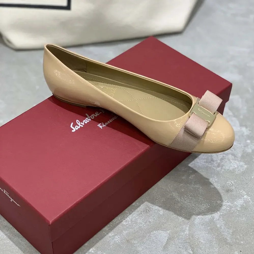 Salvatore Ferragamo Varina Ballet Flat for Women in Sandy Salvatore Ferragamo Varina Ballet Flat for Women in Sandy