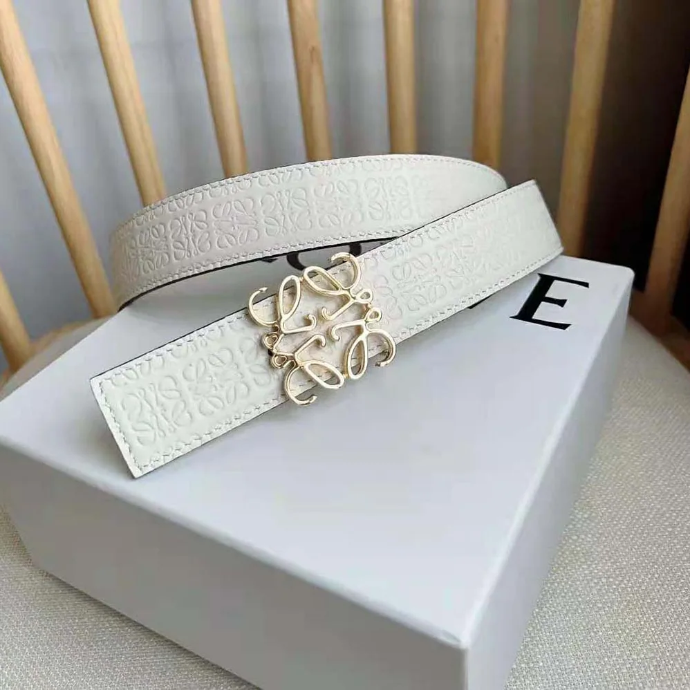 Loewe Reversible Repeat Belt in Silk Calfskin for Unisex in White
