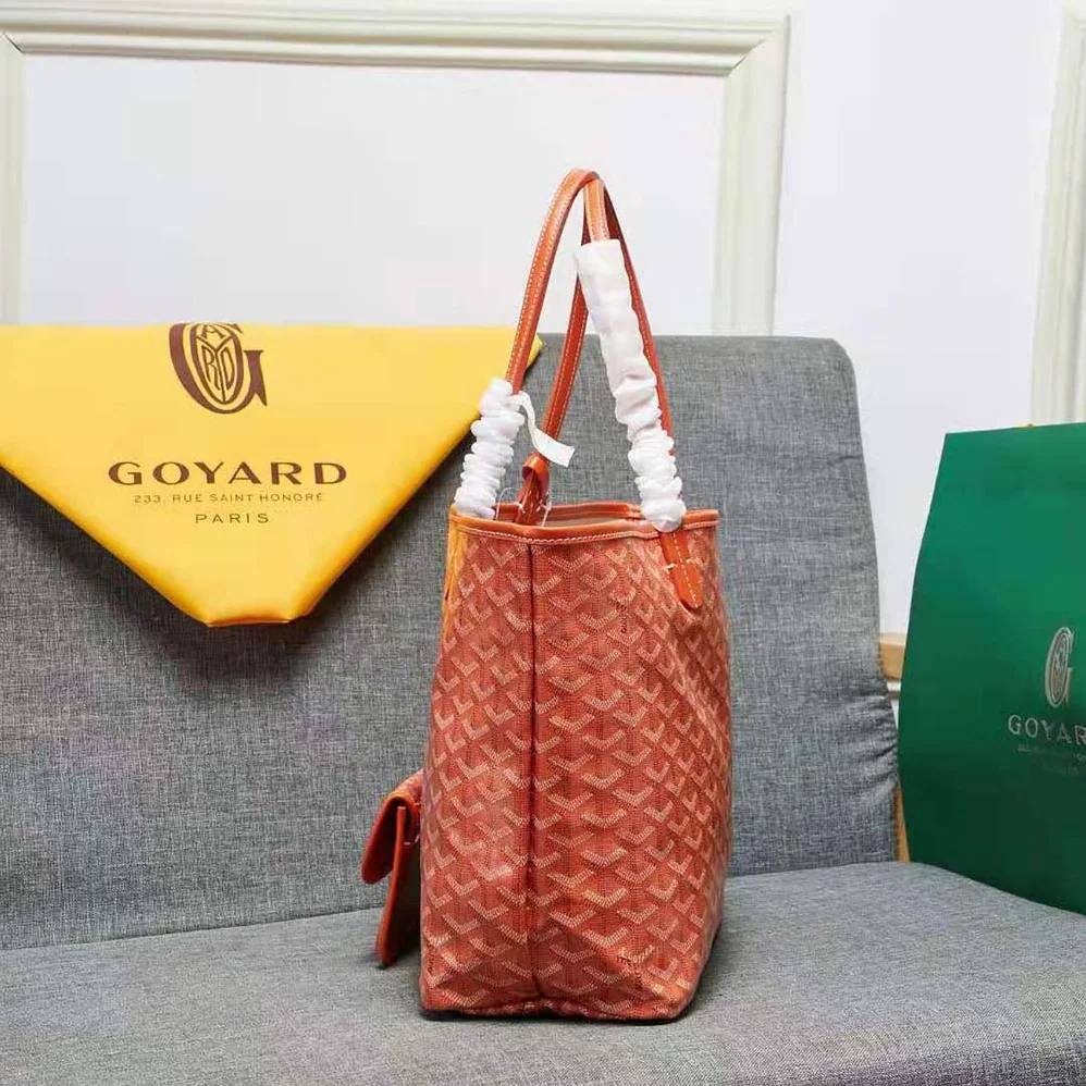 Goyard Sac Artois MM in Goyardine Canvas & Chevroches Calfskin for Women in Orange Goyard Sac Artois MM in Goyardine Canvas & Chevroches Calfskin for Women in Orange