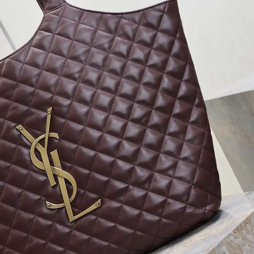 Saint Laurent YSL Large Icare In Quilted Nappa Lambskin for Women in Maroon Saint Laurent YSL Large Icare In Quilted Nappa Lambskin for Women in Maroon