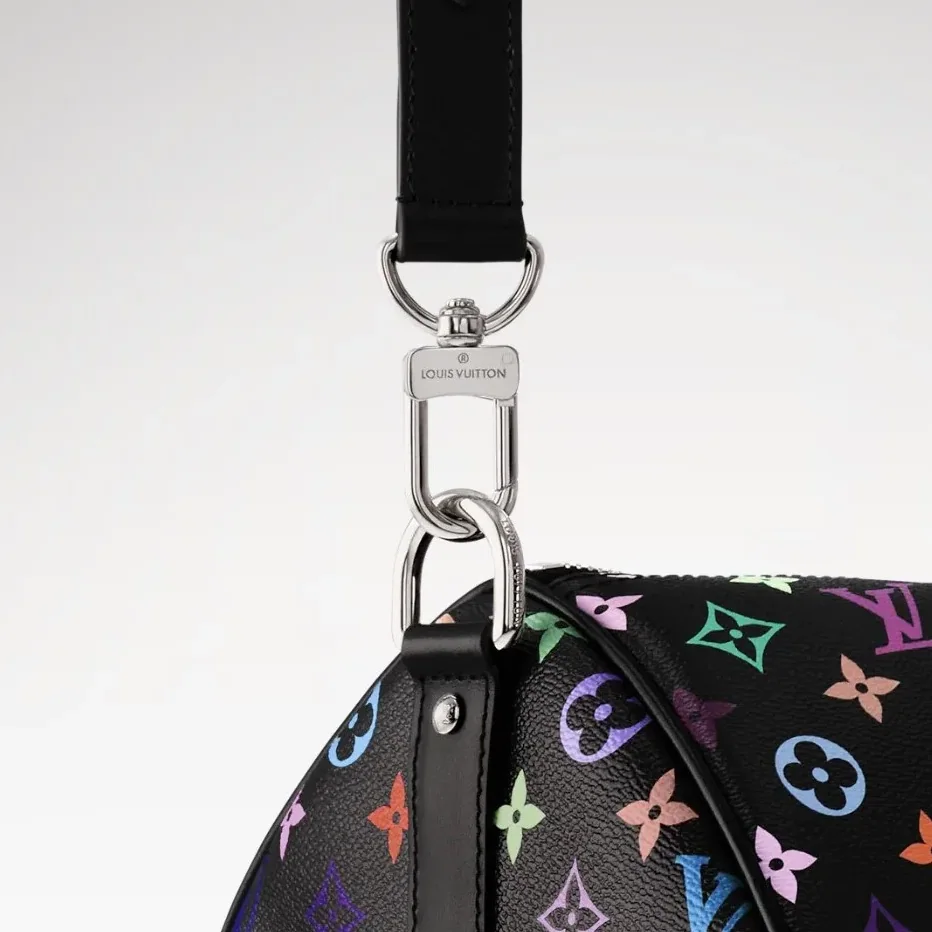 Louis Vuitton LV x TM Keepall Bandouliere 50 Travel Bag in Multicolore Black Silver Hardware Louis Vuitton LV x TM Keepall Bandouliere 50 Travel Bag in Multicolore Black Silver Hardware