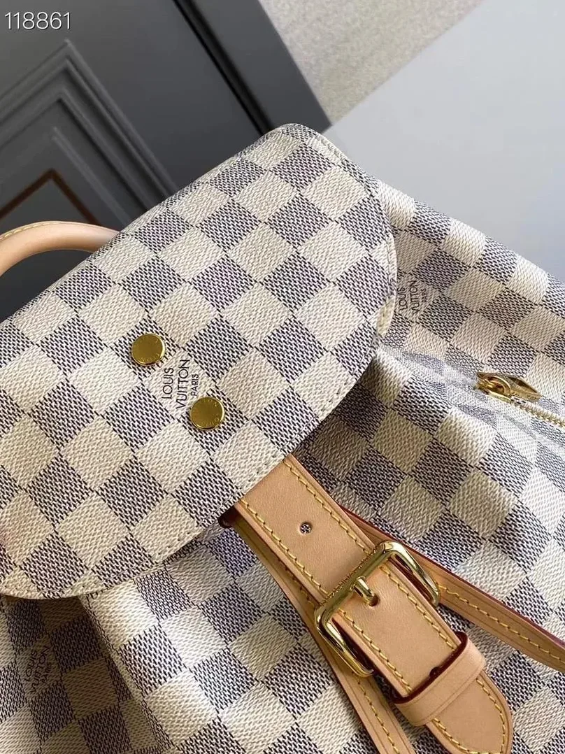 Louis Vuitton Sperone Backpack in Damier Azur Gold Hardware