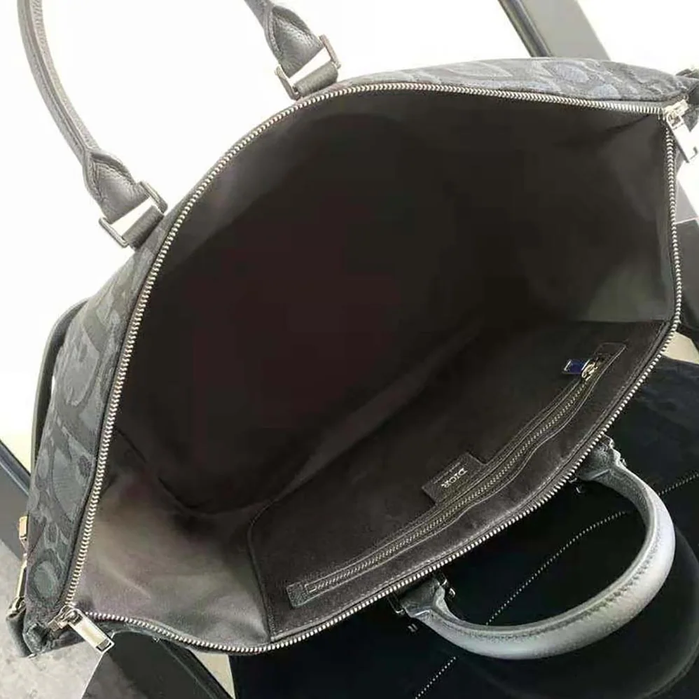 Dior Weekender 50 Bag Black Maxi Dior Oblique Jacquard for Men