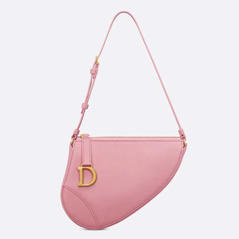 Dior Saddle Shoulder Pouch Melocoton Pink Goatskin for Women