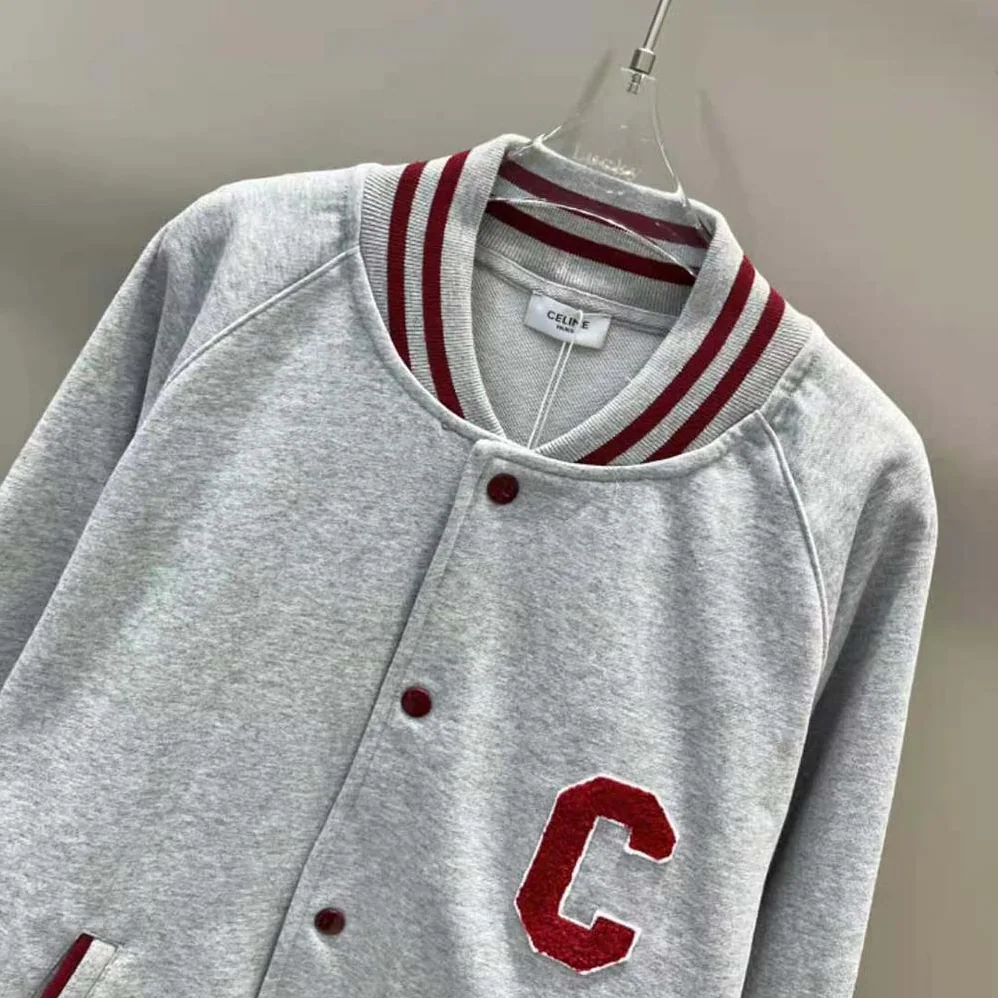 Celine Teddy College Jacket in Cotton Fleece for Women Celine Teddy College Jacket in Cotton Fleece for Women