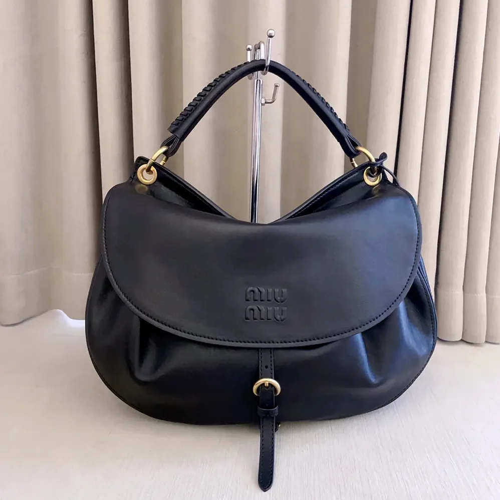 Miu Miu Rendez for Women in Vous Leather Bag Black Miu Miu Rendez for Women in Vous Leather Bag Black