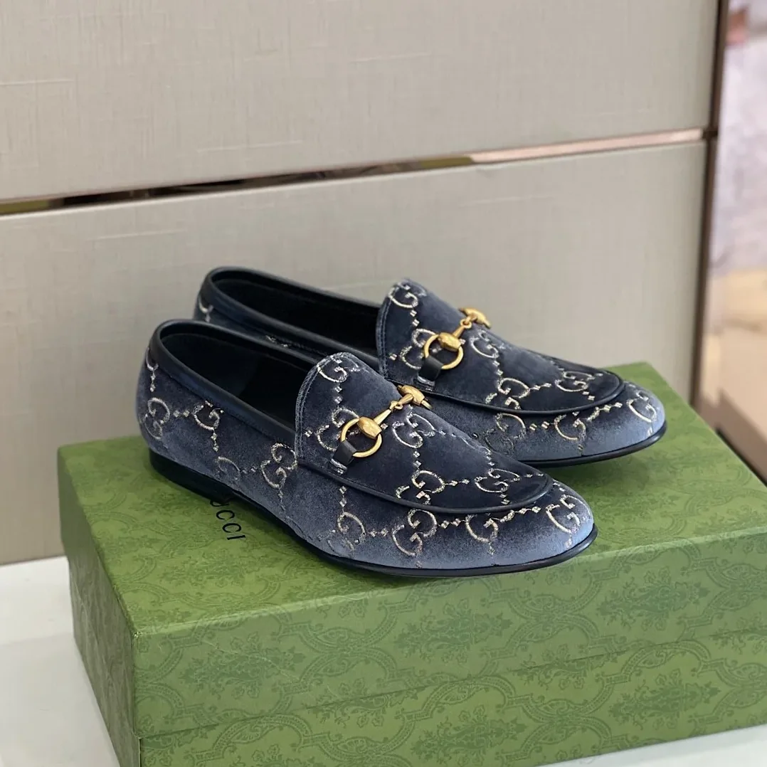 Gucci Jordan GG Velvet Loafer Blue