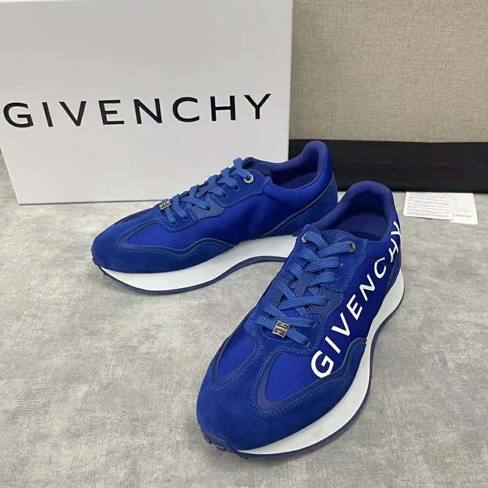 Givenchy GIV Runner Sneakers in Suede Leather and Nylon for Men in Blue Givenchy GIV Runner Sneakers in Suede Leather and Nylon for Men in Blue