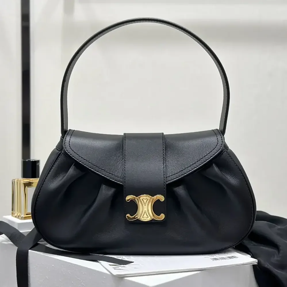 Celine Medium Polly Bag in Supple Calfskin-Black 115633FDU.38NO for Women Celine Medium Polly Bag in Supple Calfskin-Black 115633FDU.38NO for Women