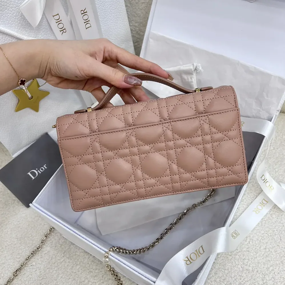 Dior My Dior Mini Bag Rose des Vents Cannage Lambskin for Women Dior My Dior Mini Bag Rose des Vents Cannage Lambskin for Women
