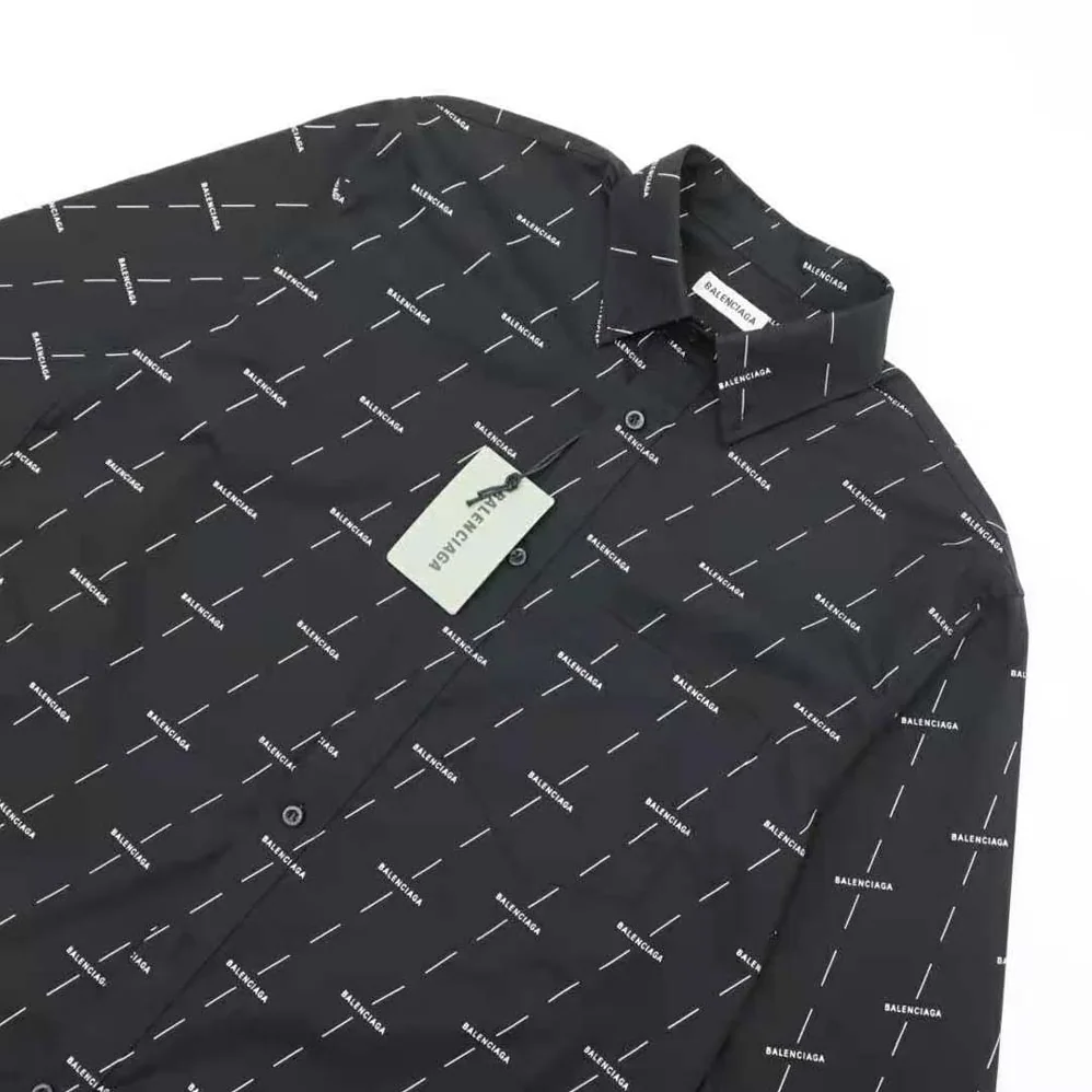 Balenciaga Large Fit Shirt in Black and White Licence Printed Poplin for Women Balenciaga Large Fit Shirt in Black and White Licence Printed Poplin for Women