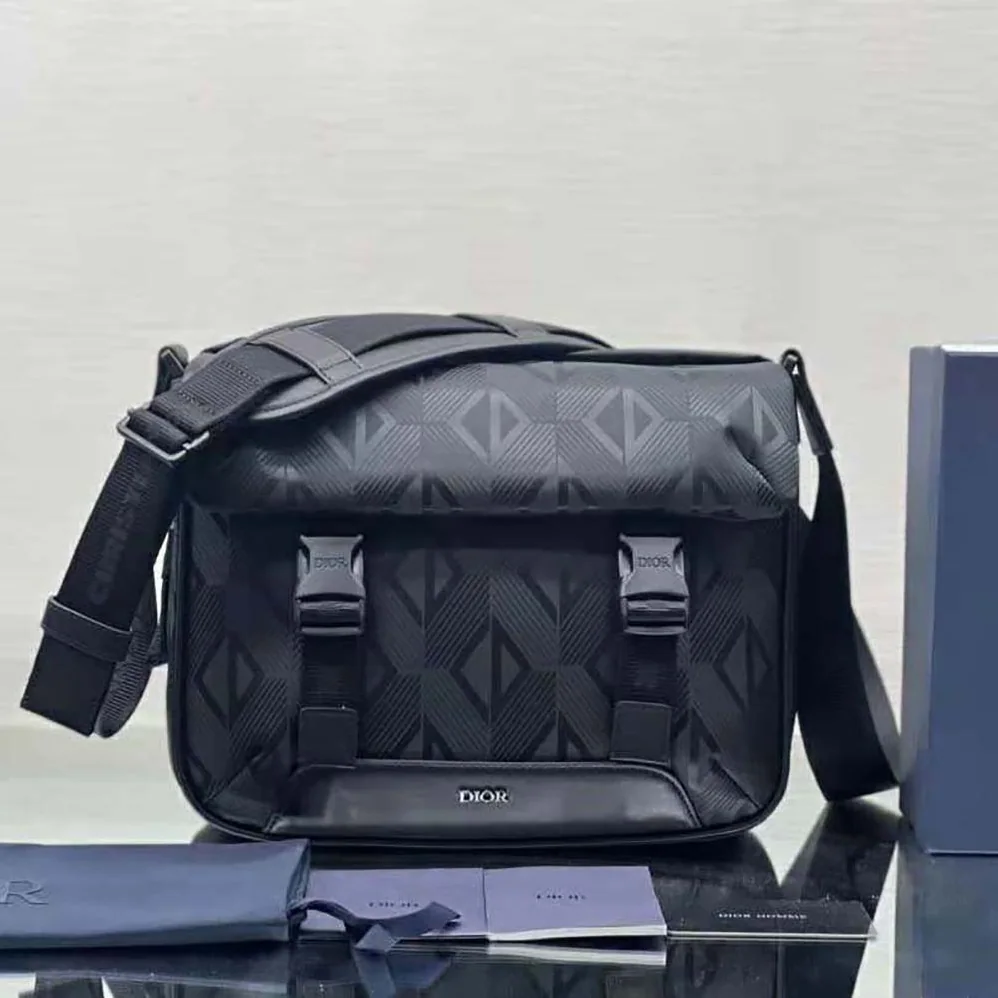 Dior Explorer Messenger Bag Black CD Diamond Mirage Ski Capsule Nylon for Men