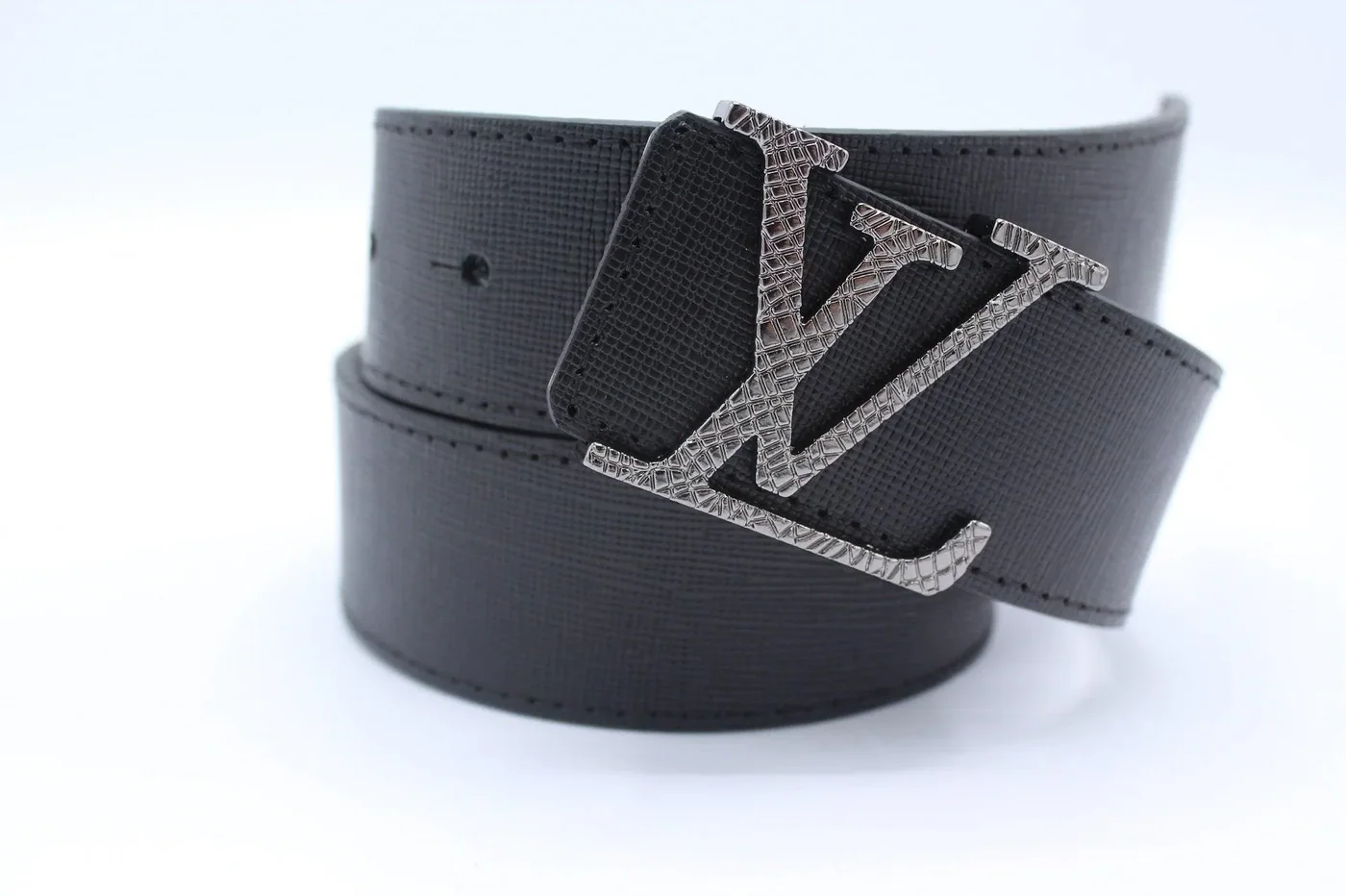 Black Taiga Leather Belt