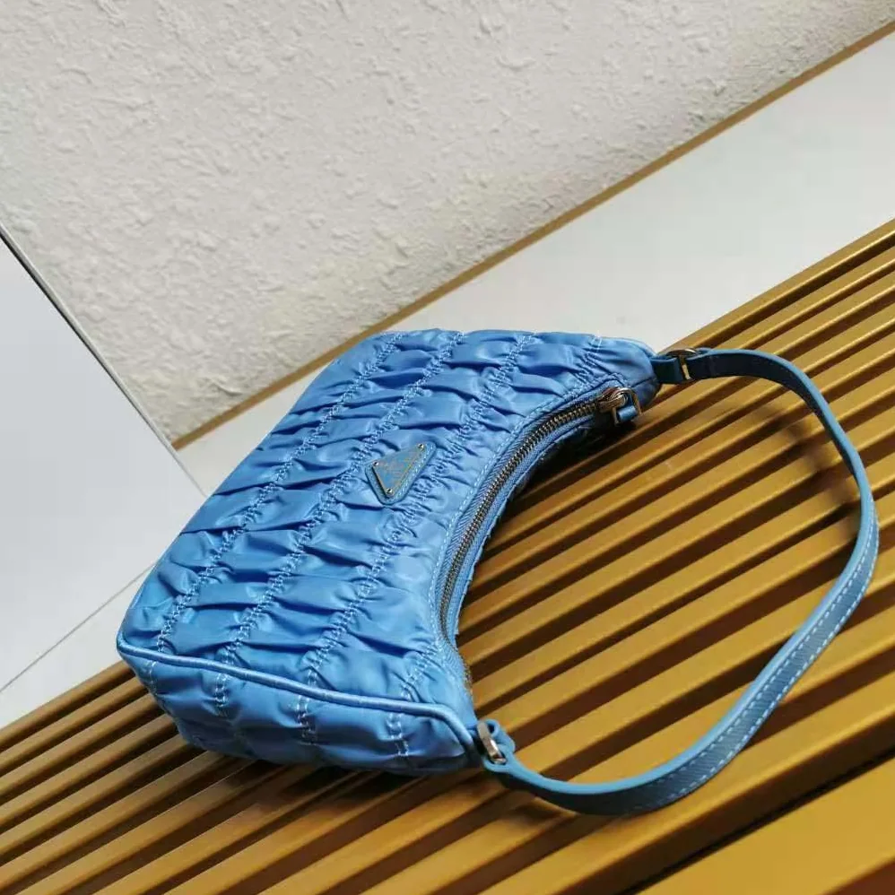 Prada Nylon and Saffiano Leather Mmini Bag for Women in Blue Prada Nylon and Saffiano Leather Mmini Bag for Women in Blue