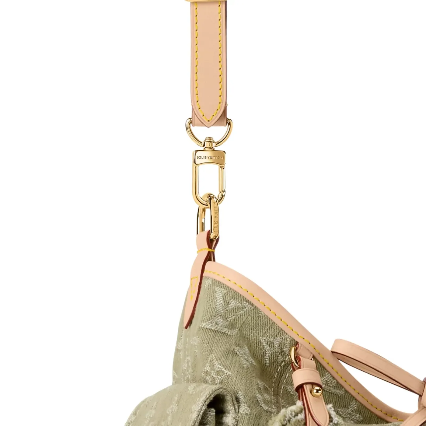 Louis Vuitton Carryall Cargo PM Shoulder Bag in Khaki Denim Gold Hardware