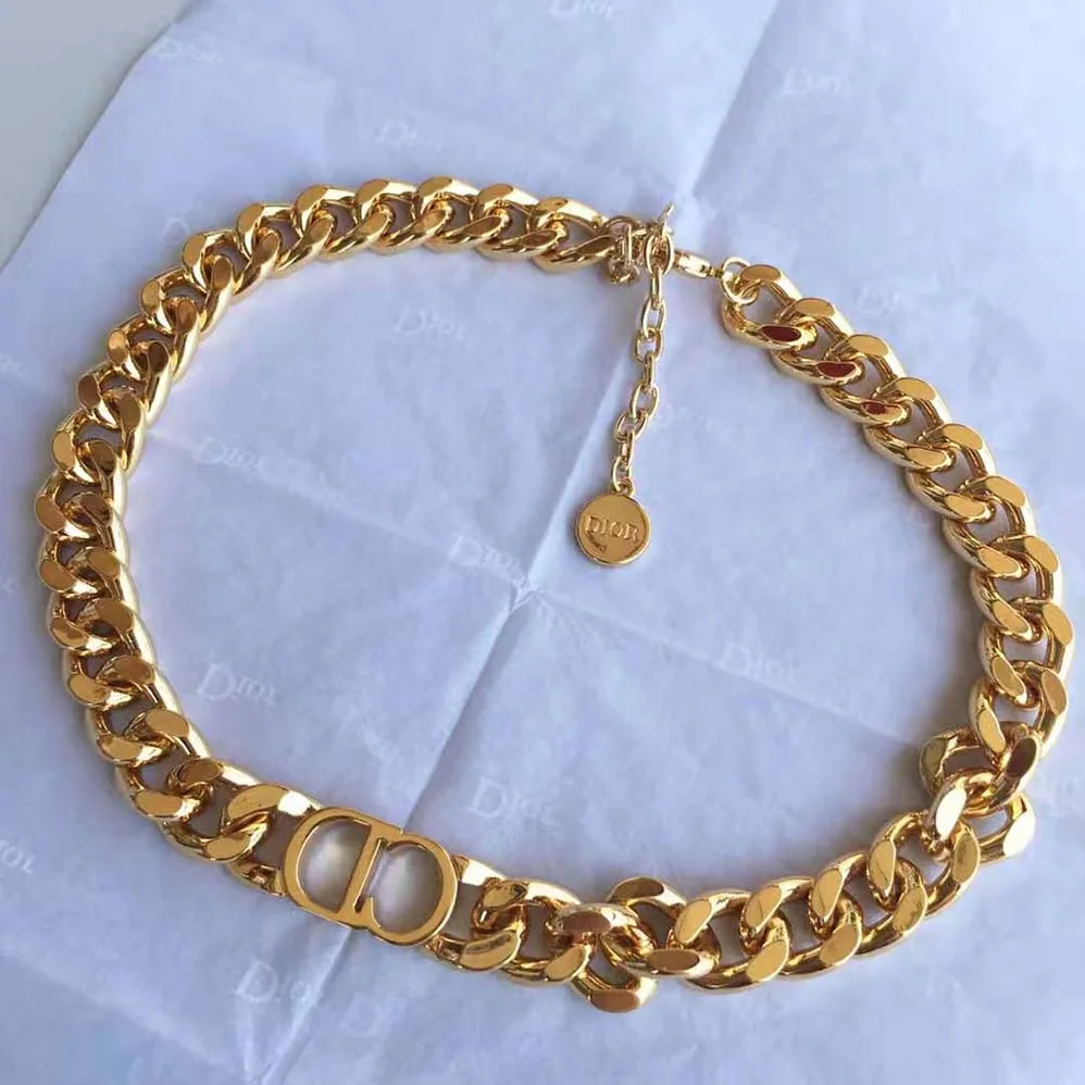 Dior 30 Montaigne Choker Antique Gold for Women in Finish Metal