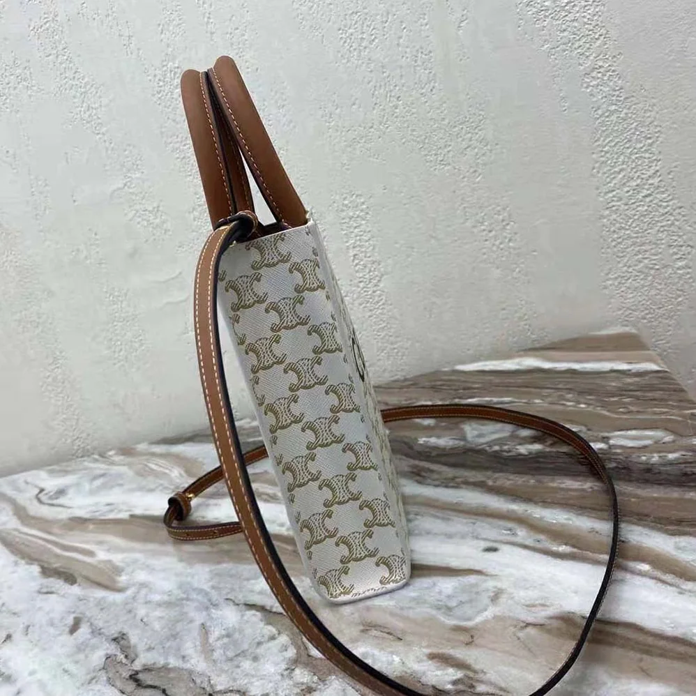 Celine Mini Vertical Cabas in Triomphe Canvas with Celine Print for Women