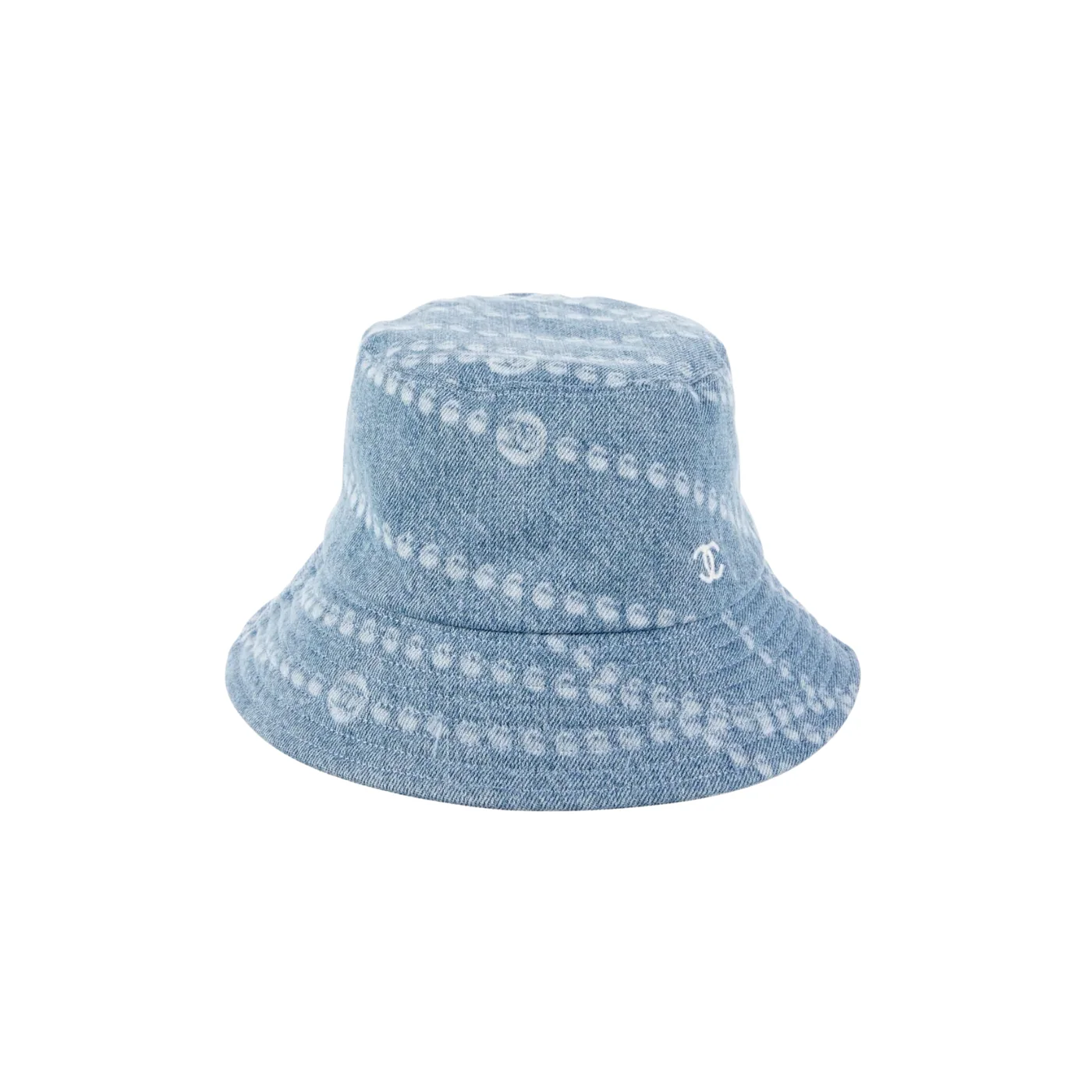 Chanel Pearl Print Bucket Hat Blue Denim Chanel Pearl Print Bucket Hat Blue Denim