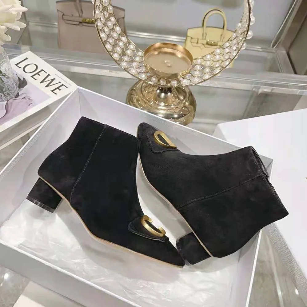 Dior C'est Dior Heeled Ankle Boot Black Suede Calfskin for Women