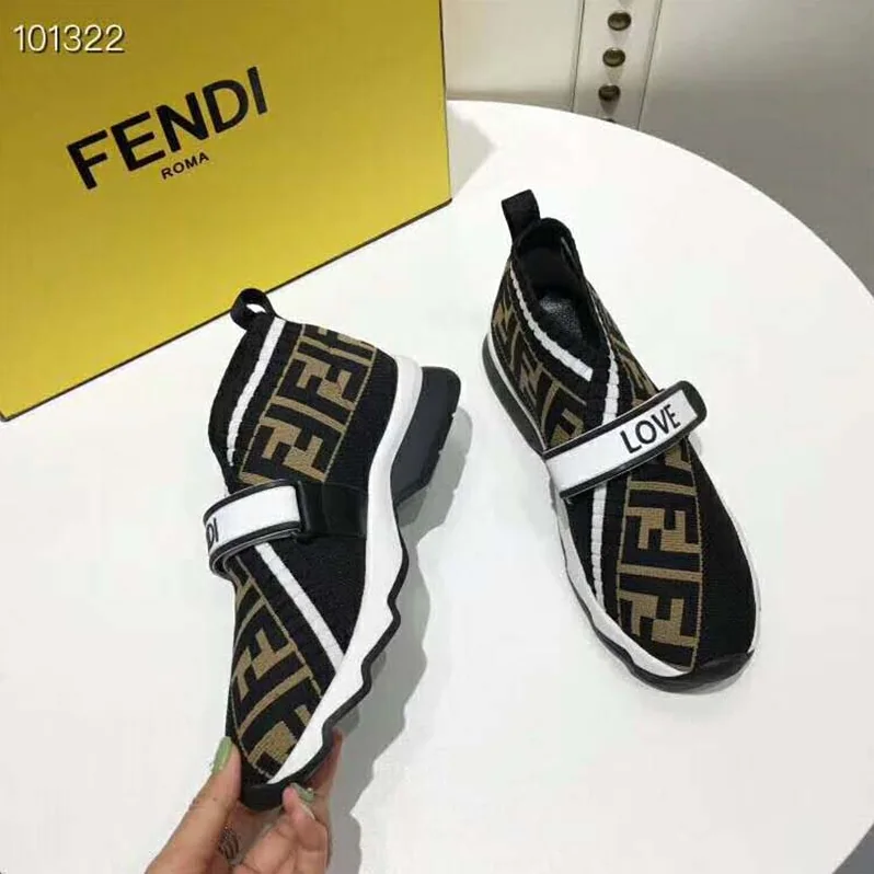 Fendi Shoes Black Fabric Sneakers for Unisex Fendi Shoes Black Fabric Sneakers for Unisex