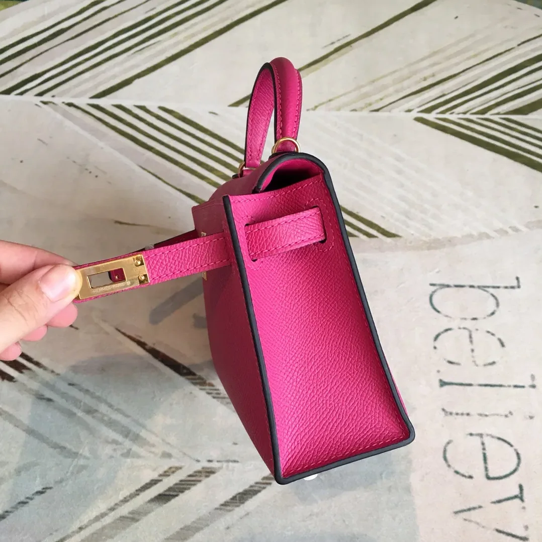 Hermes Mini Kelly Pink Gold Toned Hardware /