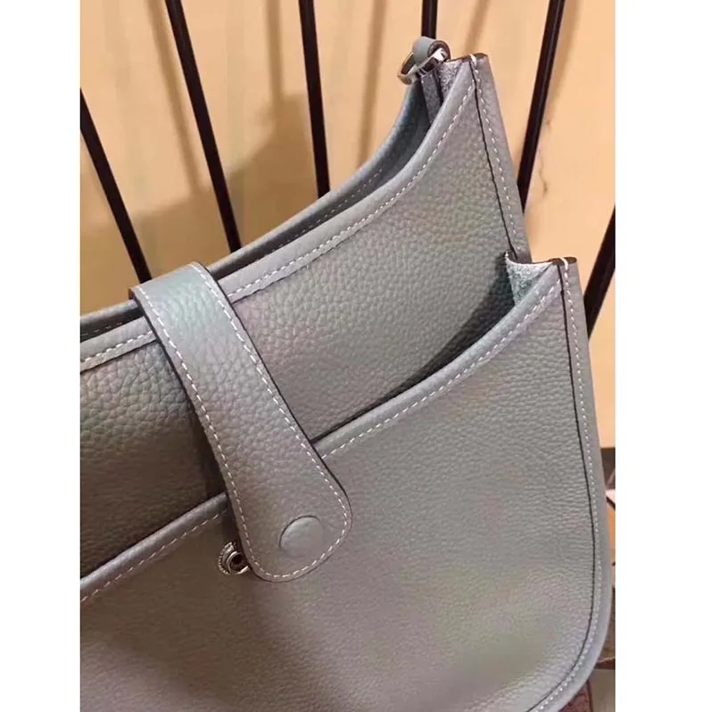 Hermes Evelyne III 33 Large Model Bag in Calfskin in Grey