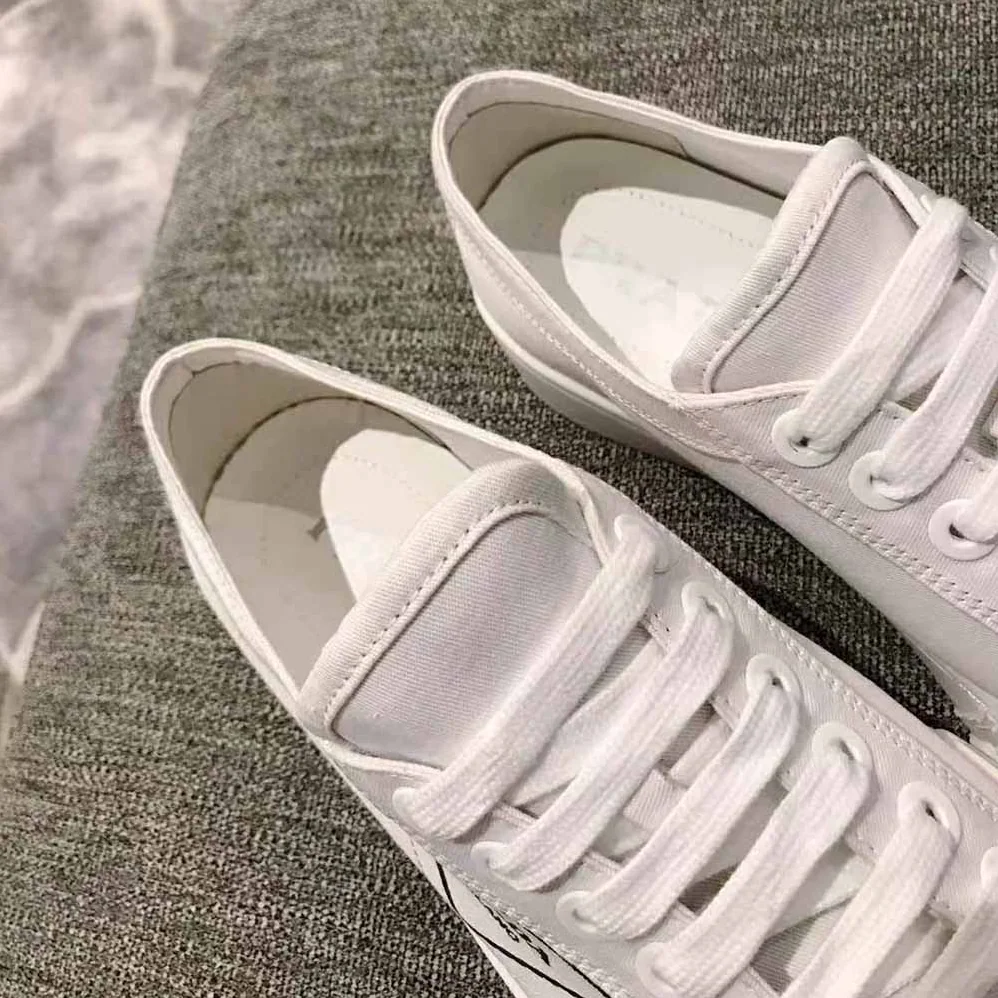 Prada Gabardine Fabric Sneakers for Women in White