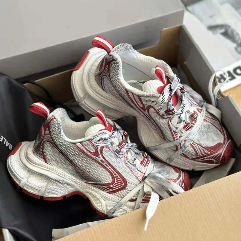 Balenciaga 3XL Sneaker in White and Red Mesh and Polyurethane for Unisex Balenciaga 3XL Sneaker in White and Red Mesh and Polyurethane for Unisex