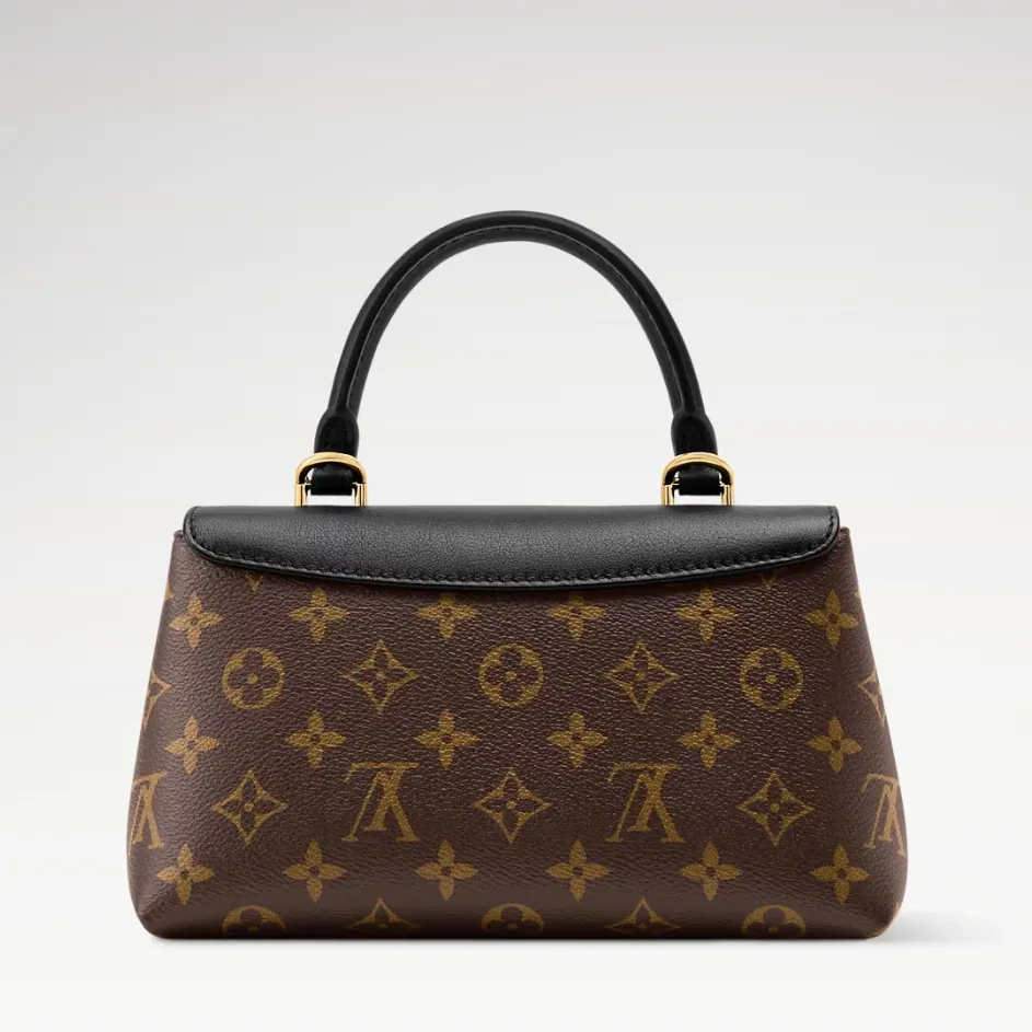 Louis Vuitton Madeleine BB Top Handle Bag in Black Monogram Gold Hardware